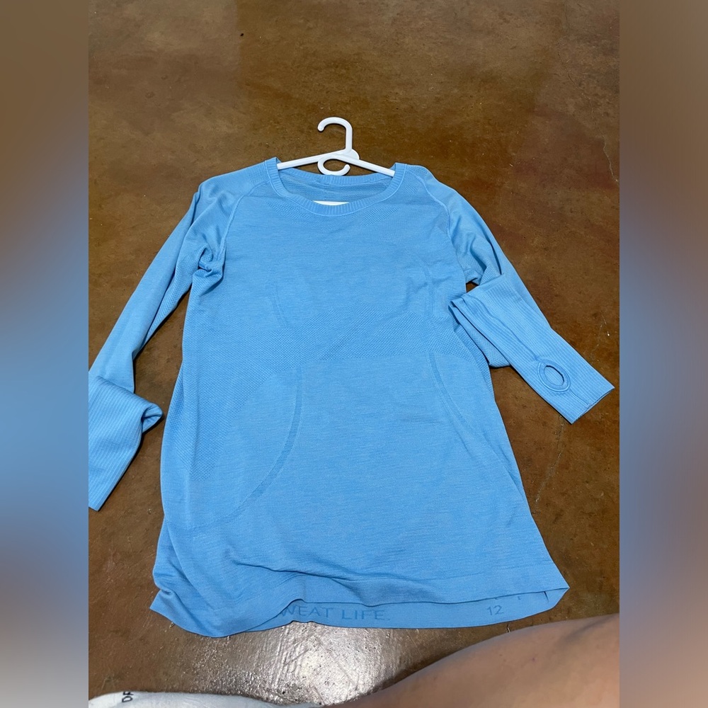 Lululemon light blue long sleeve swiftly